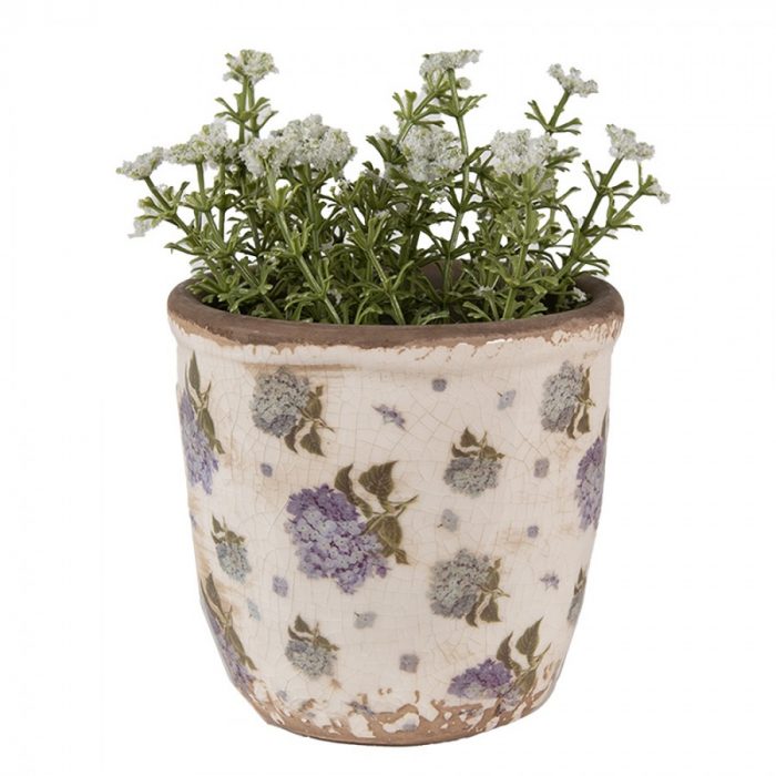 Pot de fleurs décor bleu – Image 2