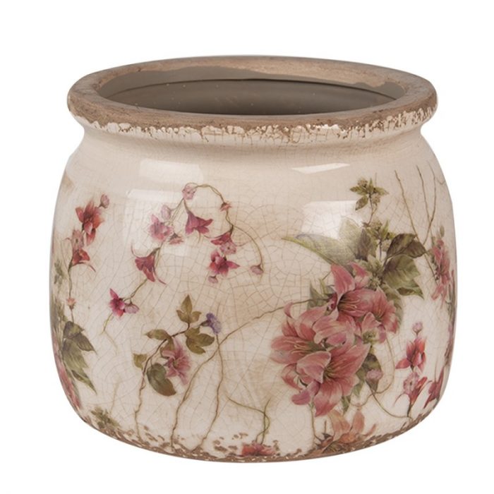 Pot d'intérieur fleurs roses