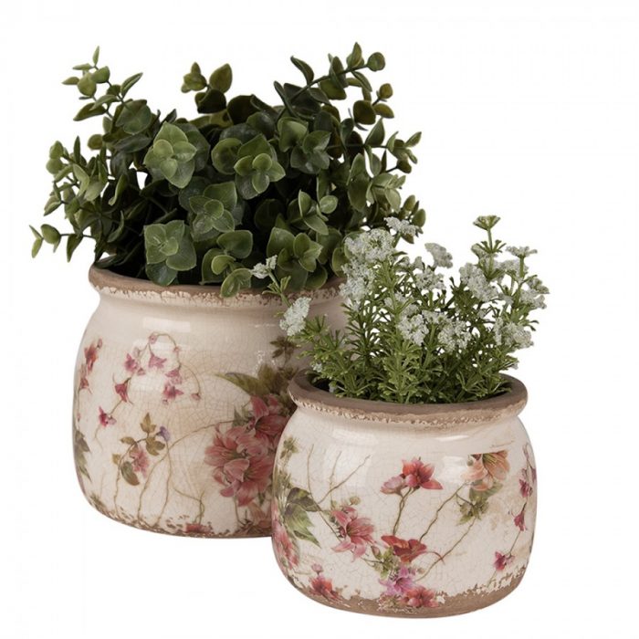 Pot d'intérieur fleurs roses – Image 3