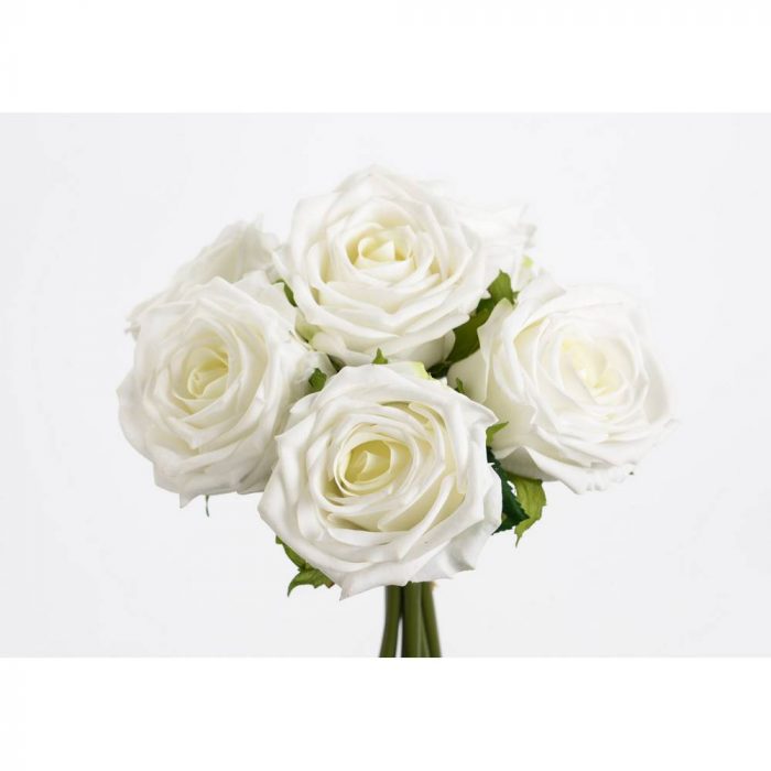 Bouquet de roses blanches artificielles