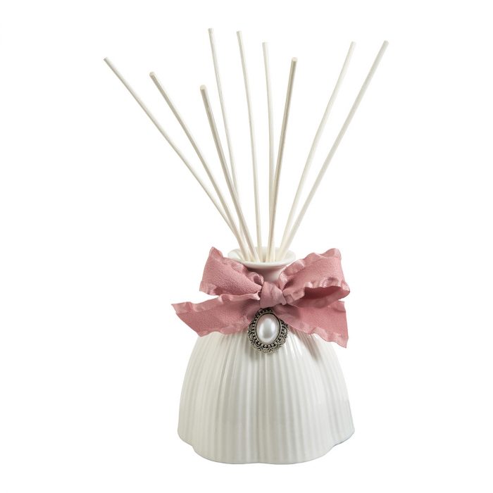 Diffuseur de parfum Marie-Antoinette côtelé blanc 200 ml - Secret de Santal