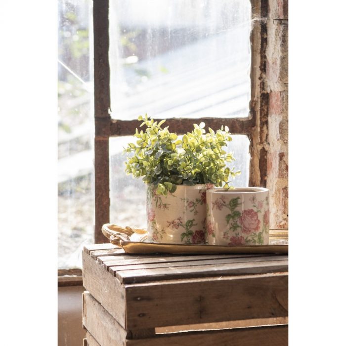 Pot de fleurs rond avec des roses – Image 3