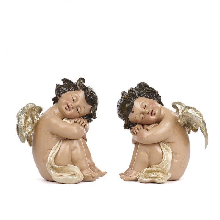 Lot de deux chérubins assis