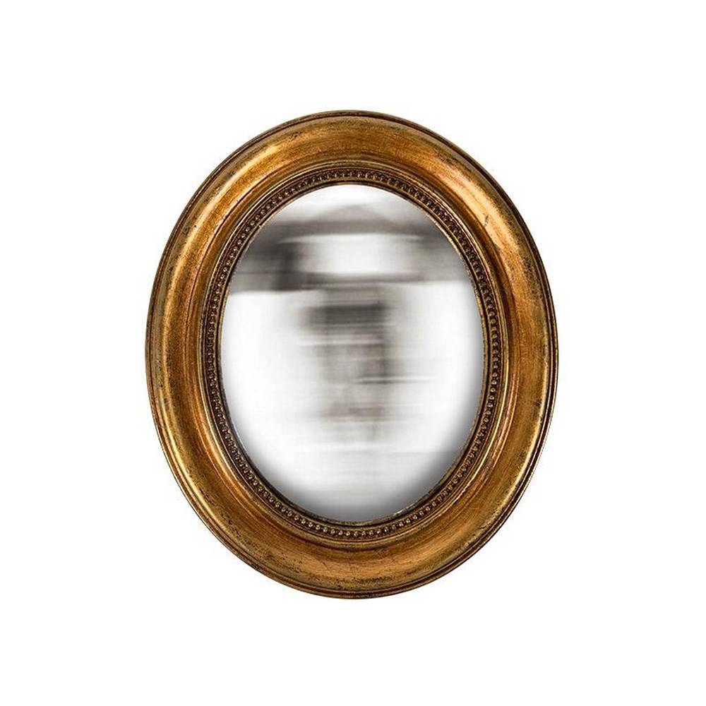 Miroir convexe ovale et doré