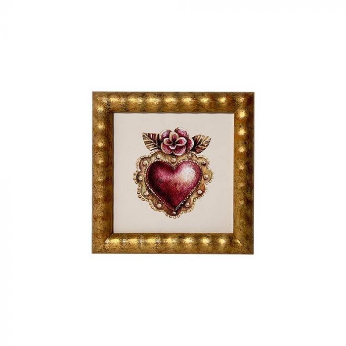 Petit tableau doré coeur