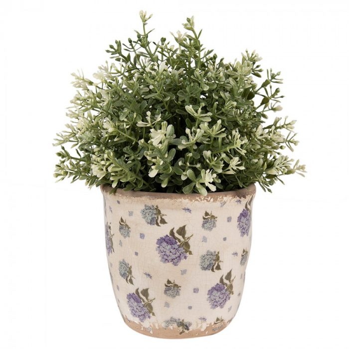 Pot rond fleurs bleues – Image 2
