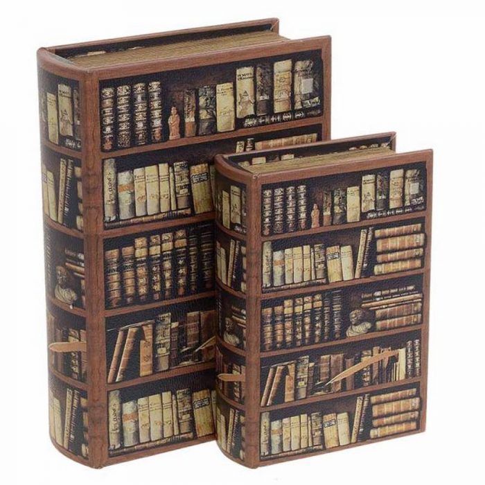 Set de deux boîtes livre bibliothèque