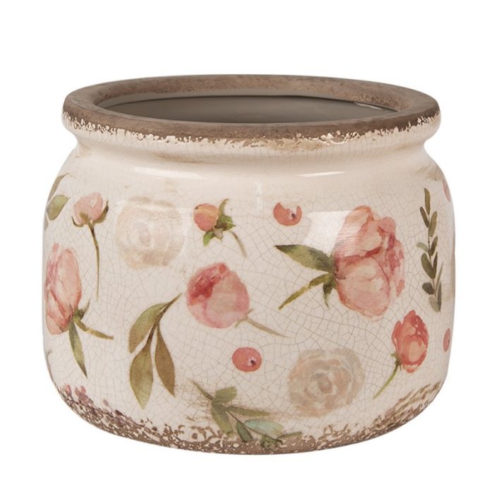 Pot de fleurs rond en céramique