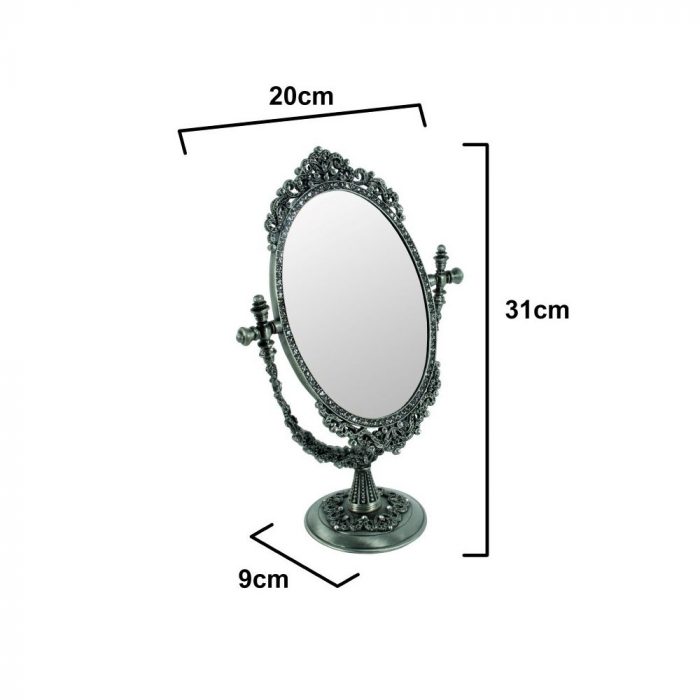Miroir sur pied argenté – Image 2