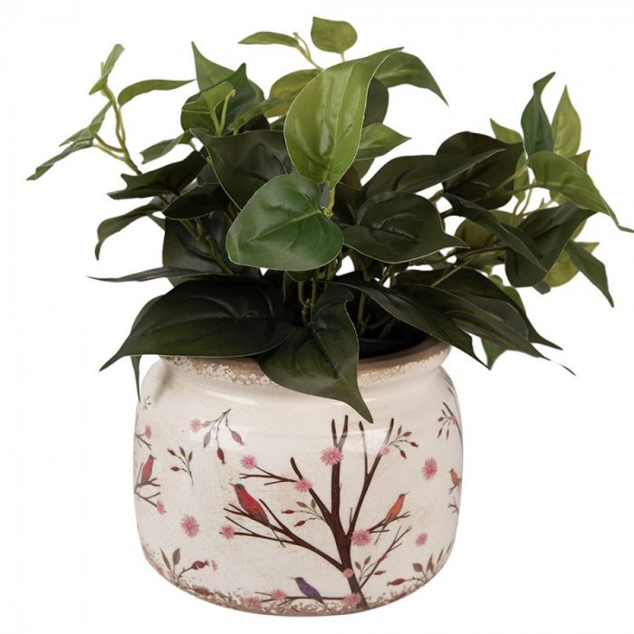 Pot de fleurs oiseaux sur branches – Image 2