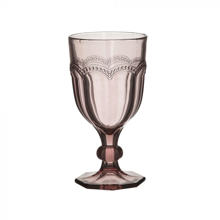 Verre à vin teinté rose