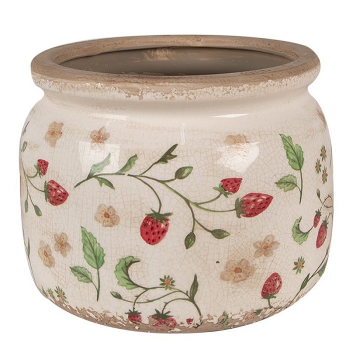 Pot de fleurs imprimé fraises