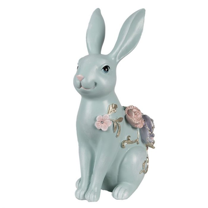 Lapin bleu en résine