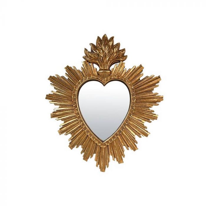 Miroir ex-voto coeur soleil