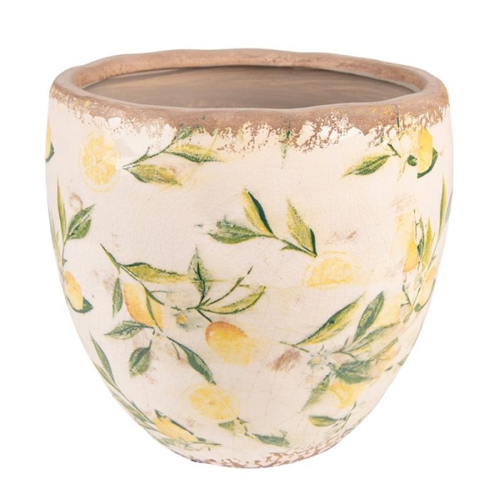 Pot de fleurs rond citrons