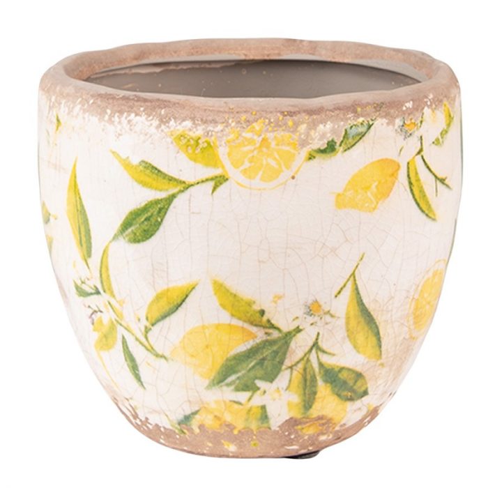 Pot de fleurs jaune