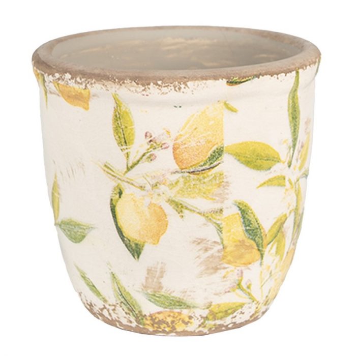 Pot de fleurs citron jaune
