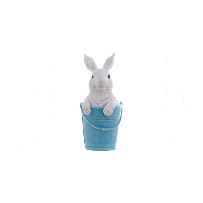 Décoration lapin seau bleu