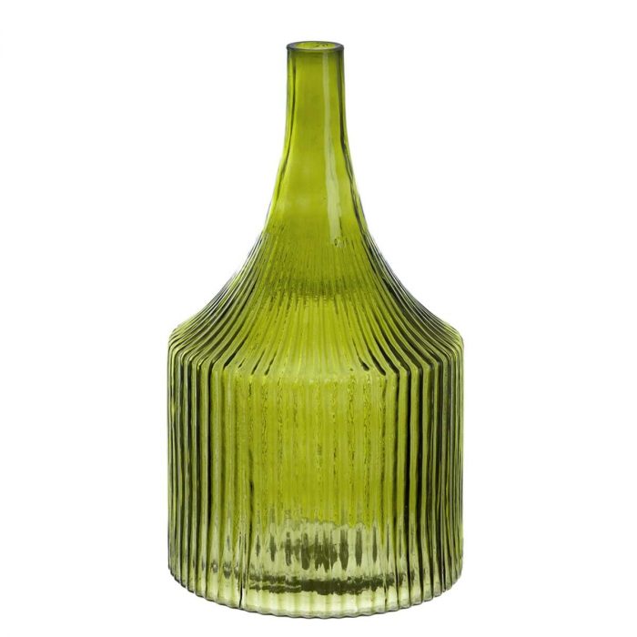 Vase rainuré vert
