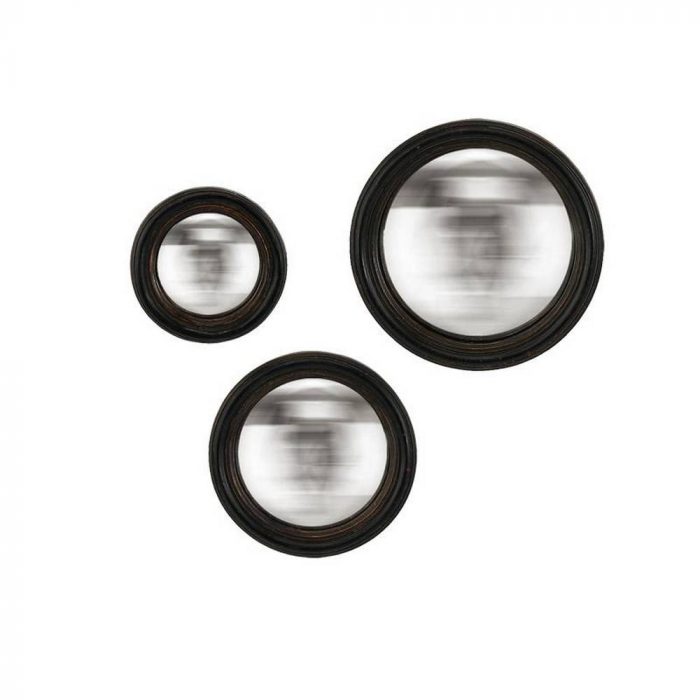 Lot de 3 miroirs convexes noirs