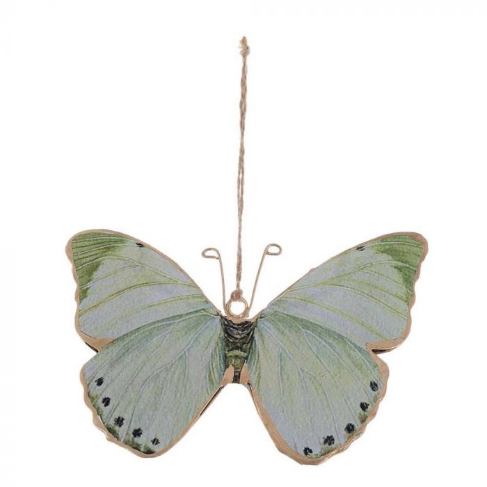 Papillon vert en métal