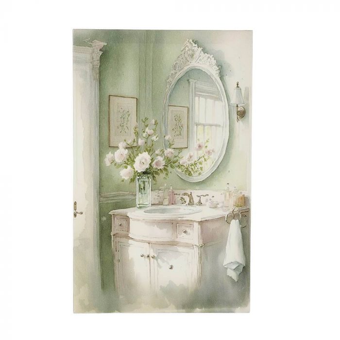 Tableau romantique salle de bain