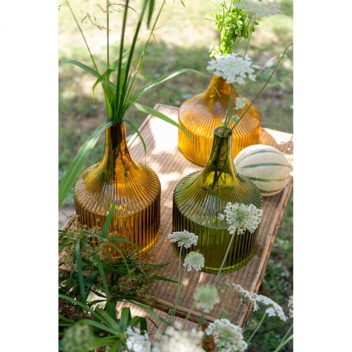 Vase rainuré vert – Image 2