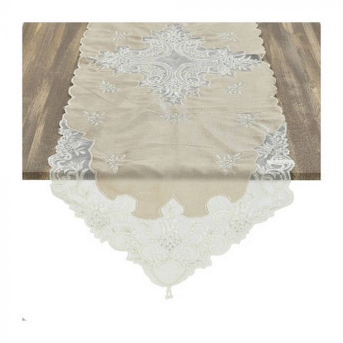 Chemin de table velours et perles