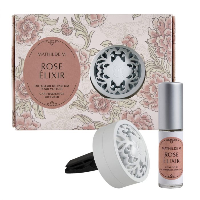 Diffuseur de parfum pour voiture Escapades parfumées - Rose Élixir