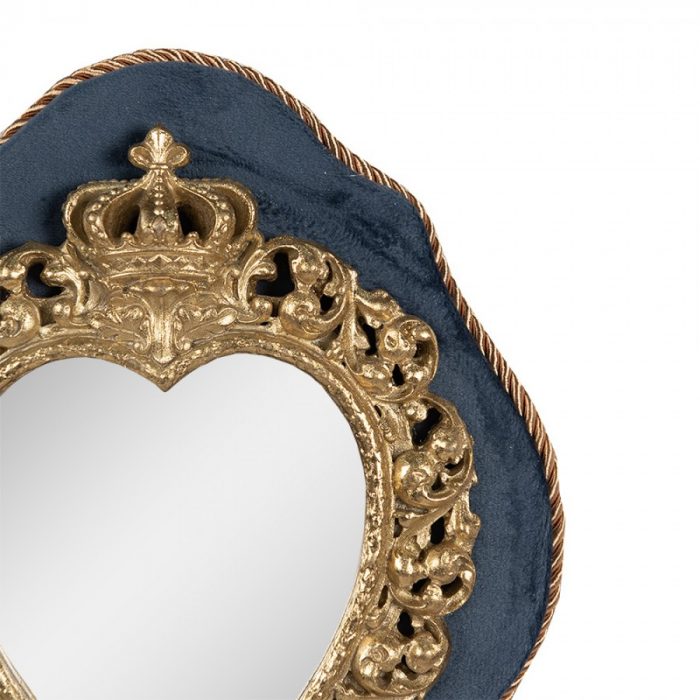 Miroir coeur sur velours bleu – Image 2