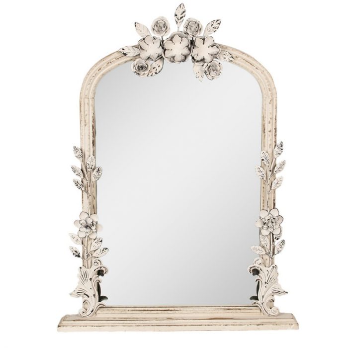 Miroir en bois et métal