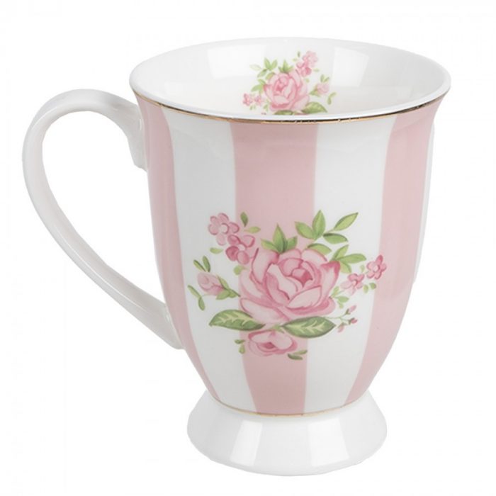 Mug rose à rayures – Image 3