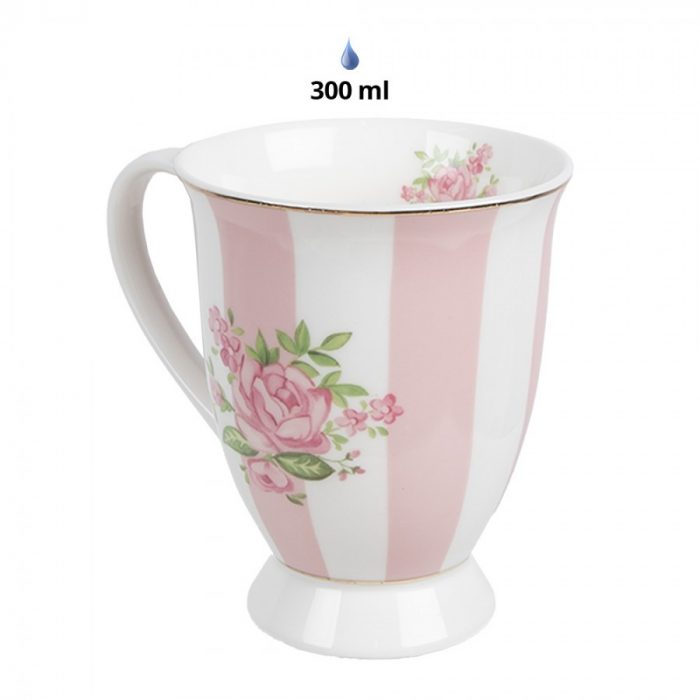 Mug rose à rayures – Image 2