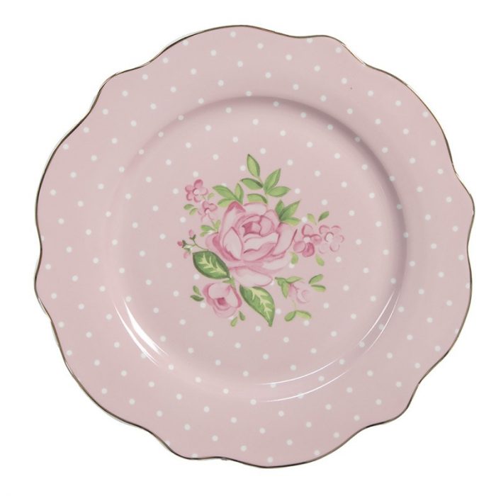 Assiette à dessert rose