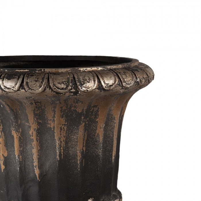 Pot de fleurs patiné noir – Image 2