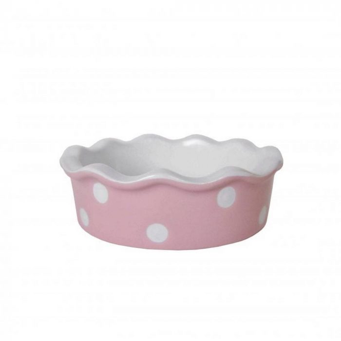 Petit plat à tarte rose et à pois