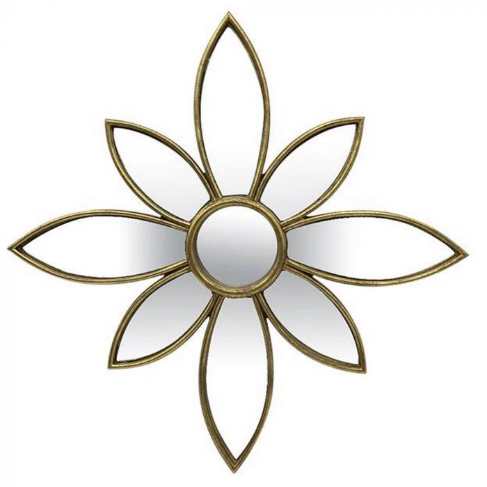 Miroir fleur doré