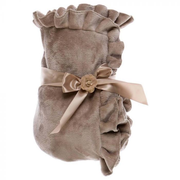 Plaid taupe avec volant