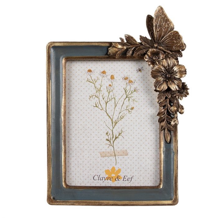 Cadre photo papillon et fleurs