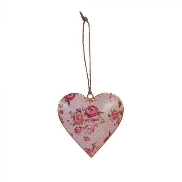 Coeur en métal Roses et Pois