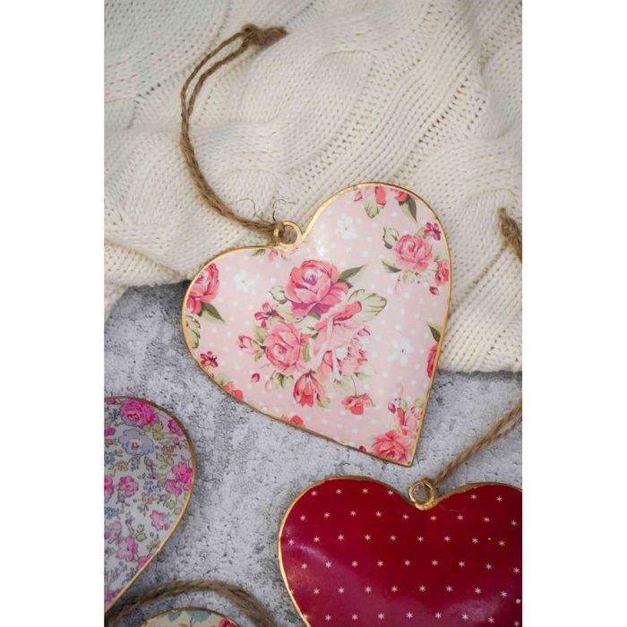 Coeur en métal Roses et Pois – Image 2