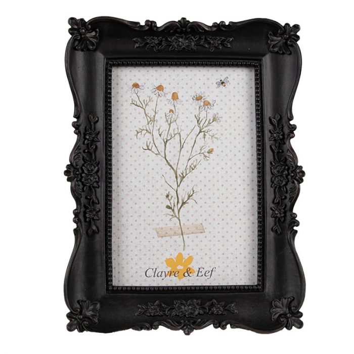 Cadre photo noir fleurs