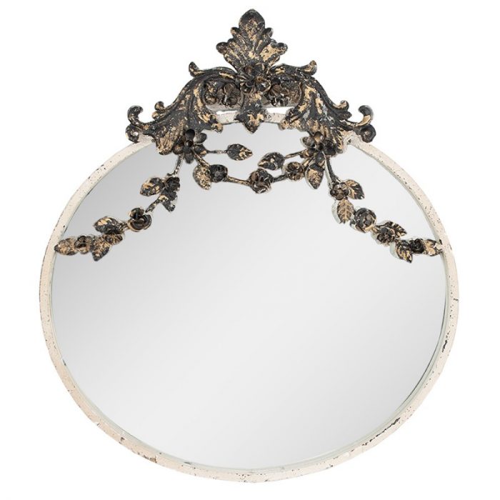 Miroir en métal beige et noir