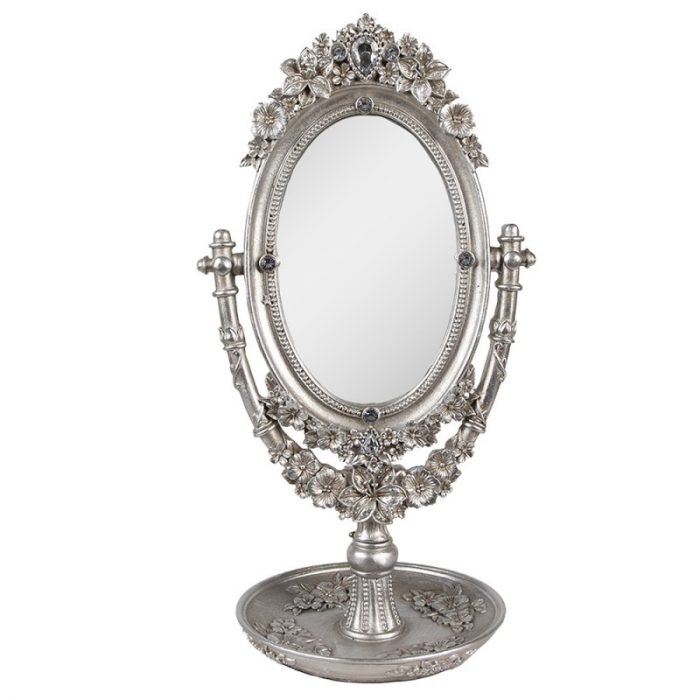 Miroir de table argenté