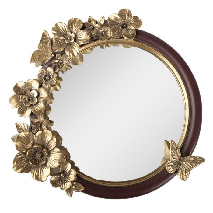 Miroir rond bordeaux