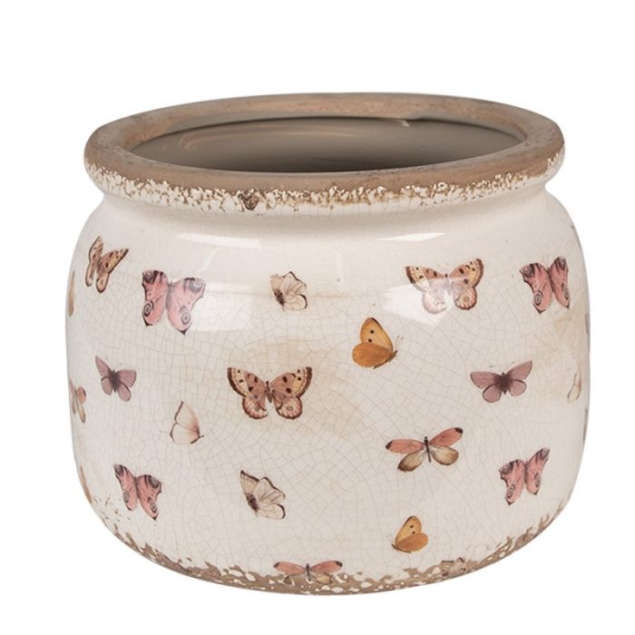 Pot de fleurs papillons
