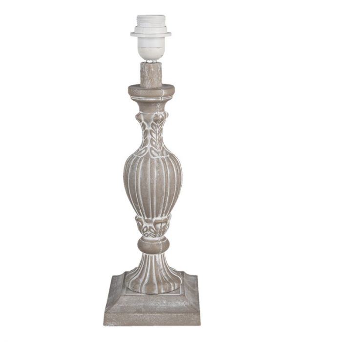 Pied de lampe en bois patiné
