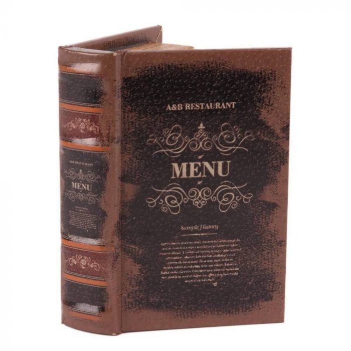 Boîte livre baroque Menu