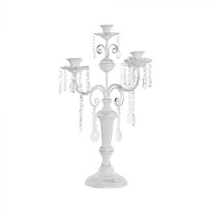 Chandelier en métal blanc