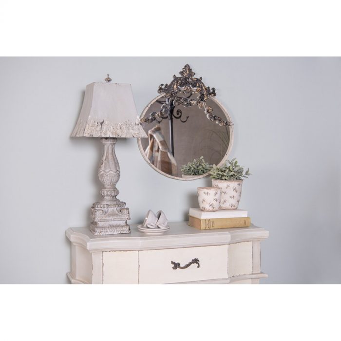 Miroir en métal beige et noir – Image 5
